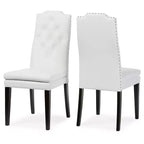 Lot de 2 chaises de salle à manger modernes et contemporaines en similicuir Dylin - Baxton Studio