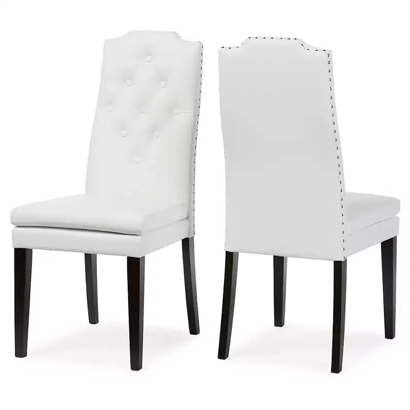 Lot de 2 chaises de salle à manger modernes et contemporaines en similicuir Dylin - Baxton Studio