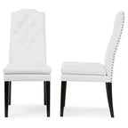 Lot de 2 chaises de salle à manger modernes et contemporaines en similicuir Dylin - Baxton Studio