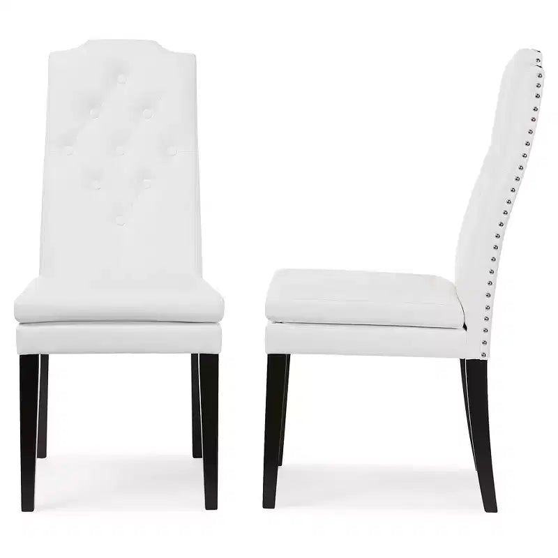 Lot de 2 chaises de salle à manger modernes et contemporaines en similicuir Dylin - Baxton Studio