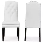 Lot de 2 chaises de salle à manger modernes et contemporaines en similicuir Dylin - Baxton Studio