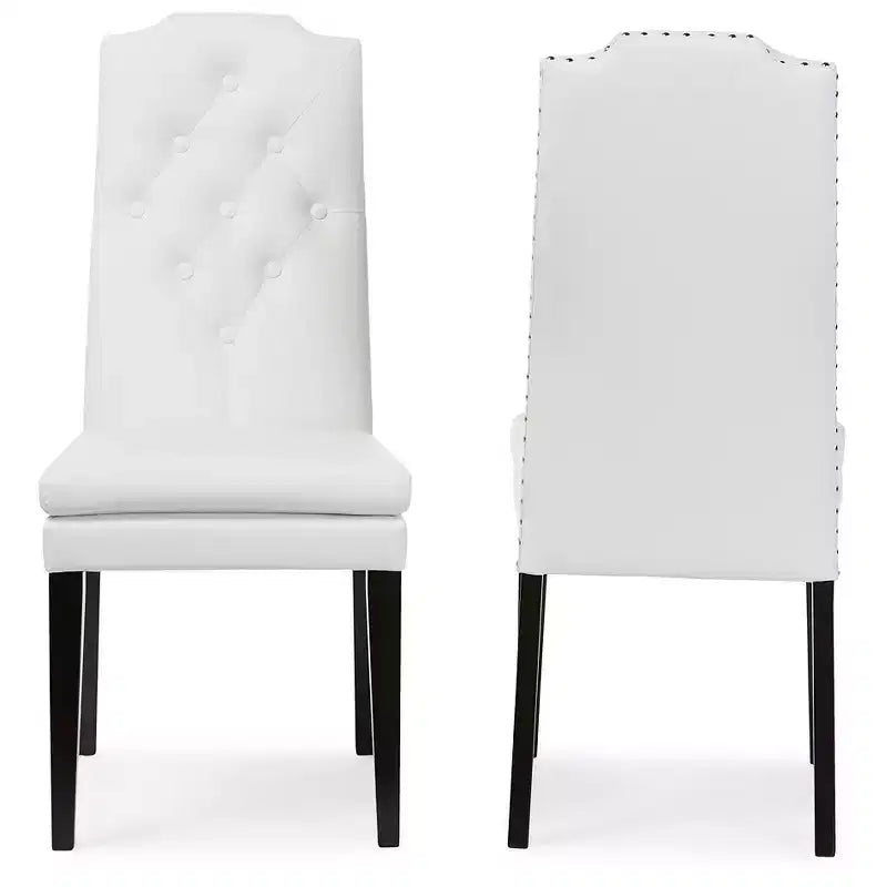 Lot de 2 chaises de salle à manger modernes et contemporaines en similicuir Dylin - Baxton Studio