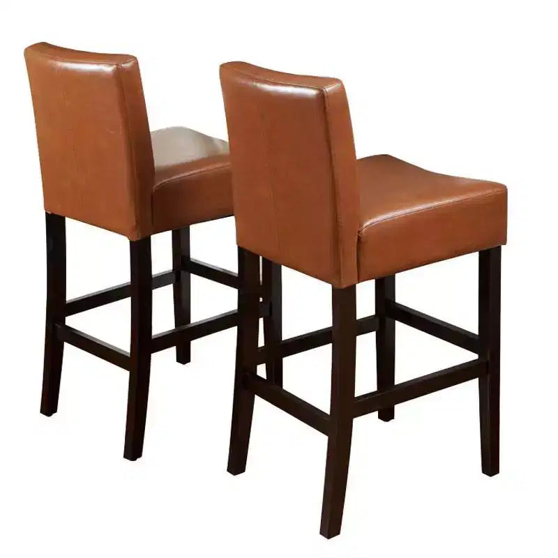 Ensemble de 2 tabourets de bar hauteur comptoir en cuir Lopez 64,7 cm - Christopher Knight Home