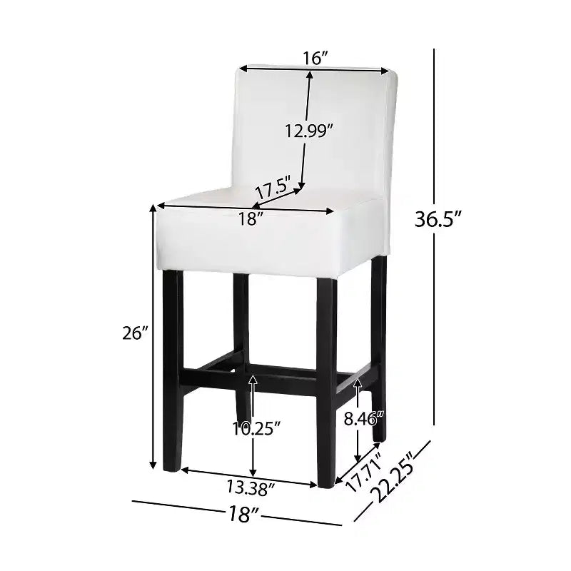 Ensemble de 2 tabourets de bar hauteur comptoir en cuir Lopez 64,7 cm - Christopher Knight Home