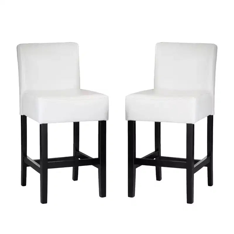 Ensemble de 2 tabourets de bar hauteur comptoir en cuir Lopez 64,7 cm - Christopher Knight Home
