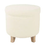 Cole Classics Pouf de rangement rond Pieds évasés en bois - HomePop