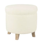 Cole Classics Pouf de rangement rond Pieds évasés en bois - HomePop