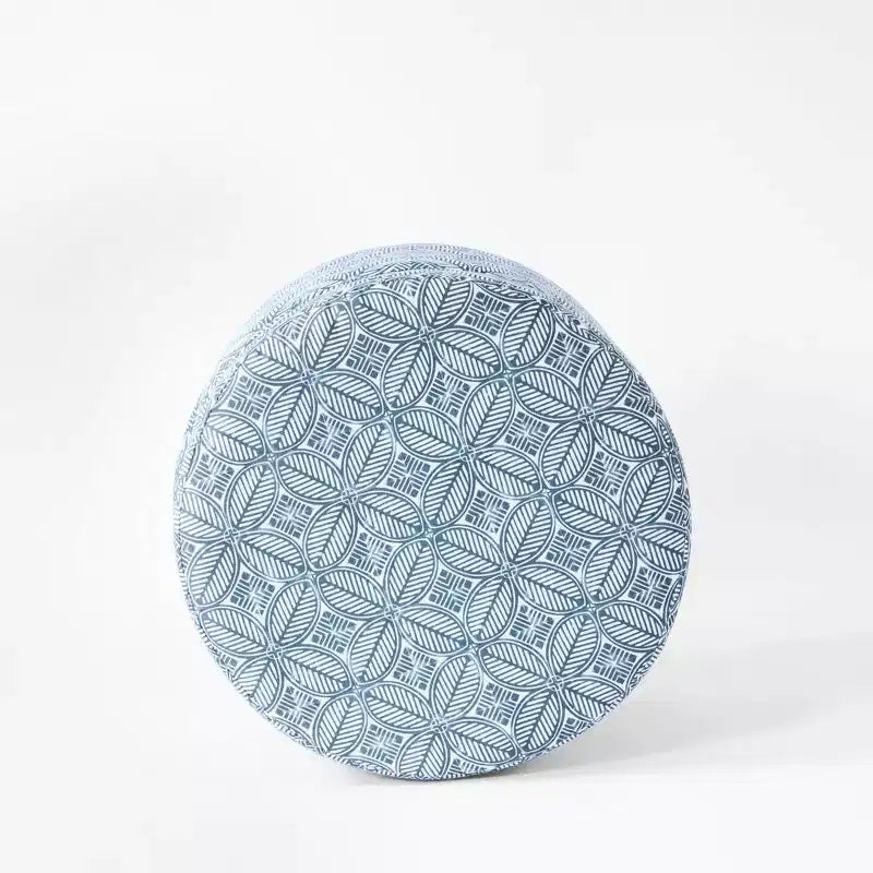 Cole Classics Pouf de rangement rond Pieds évasés en bois - HomePop