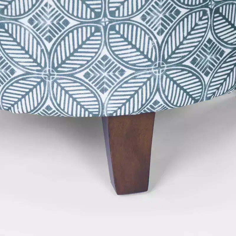 Cole Classics Pouf de rangement rond Pieds évasés en bois - HomePop
