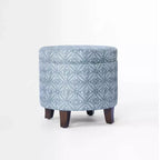 Cole Classics Pouf de rangement rond Pieds évasés en bois - HomePop