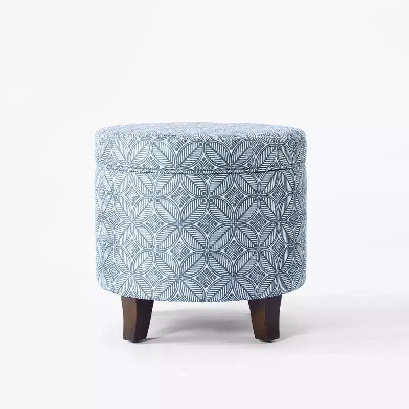 Cole Classics Pouf de rangement rond Pieds évasés en bois - HomePop