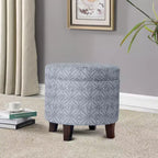 Cole Classics Pouf de rangement rond Pieds évasés en bois - HomePop