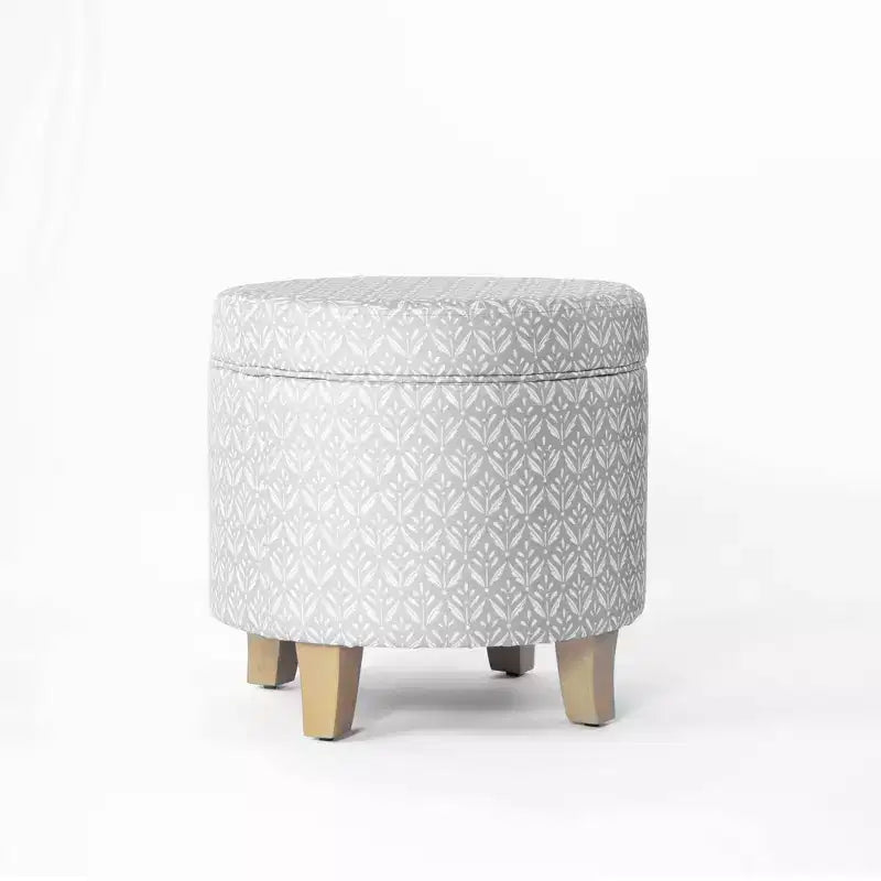 Cole Classics Pouf de rangement rond Pieds évasés en bois - HomePop