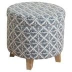 Cole Classics Pouf de rangement rond Pieds évasés en bois - HomePop