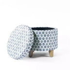 Cole Classics Pouf de rangement rond Pieds évasés en bois - HomePop