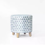 Cole Classics Pouf de rangement rond Pieds évasés en bois - HomePop