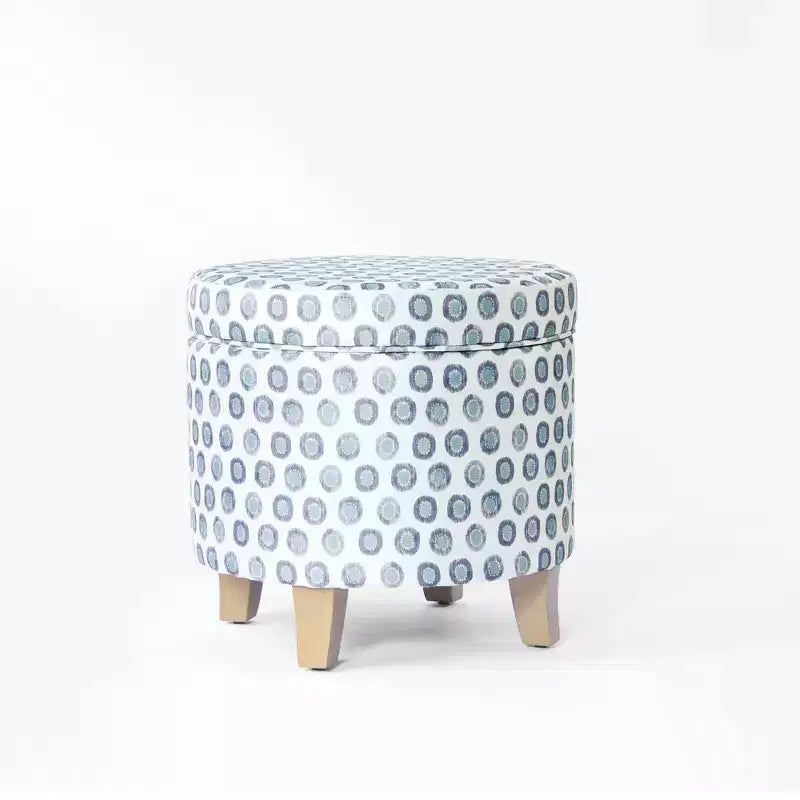 Cole Classics Pouf de rangement rond Pieds évasés en bois - HomePop