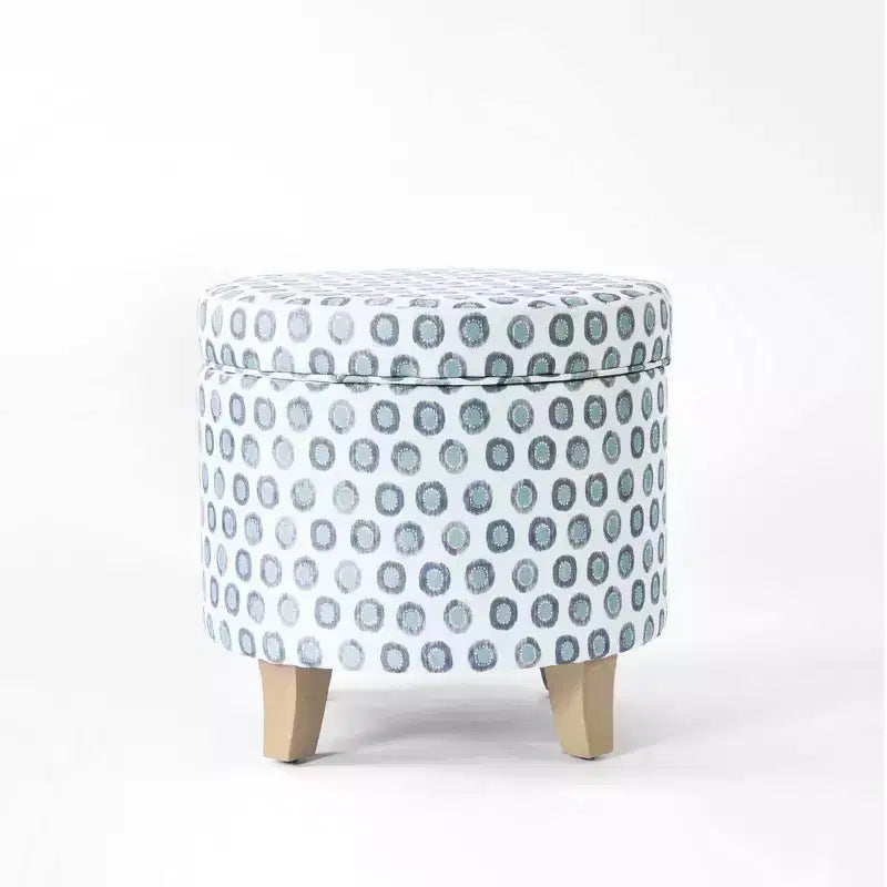 Cole Classics Pouf de rangement rond Pieds évasés en bois - HomePop