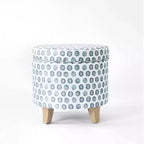 Cole Classics Pouf de rangement rond Pieds évasés en bois - HomePop