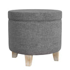 Cole Classics Pouf de rangement rond Pieds évasés en bois - HomePop