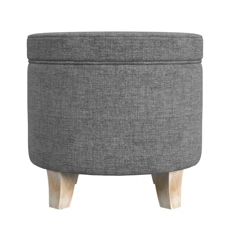 Cole Classics Pouf de rangement rond Pieds évasés en bois - HomePop