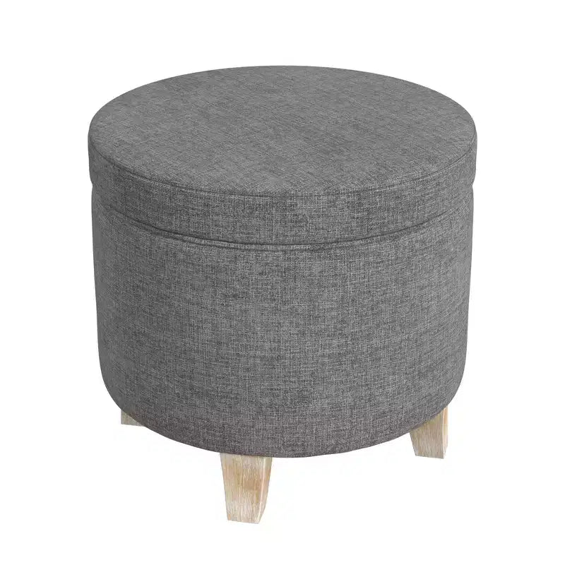 Cole Classics Pouf de rangement rond Pieds évasés en bois - HomePop
