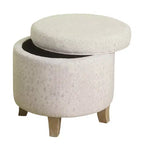 Cole Classics Pouf de rangement rond Pieds évasés en bois - HomePop