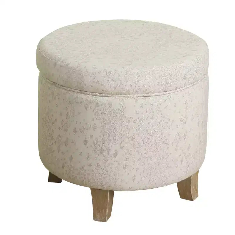 Cole Classics Pouf de rangement rond Pieds évasés en bois - HomePop
