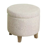 Cole Classics Pouf de rangement rond Pieds évasés en bois - HomePop