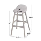 Lot de 2 tabourets de bar Buylateral de style Mid-Century Modern - Hauteur 76 cm