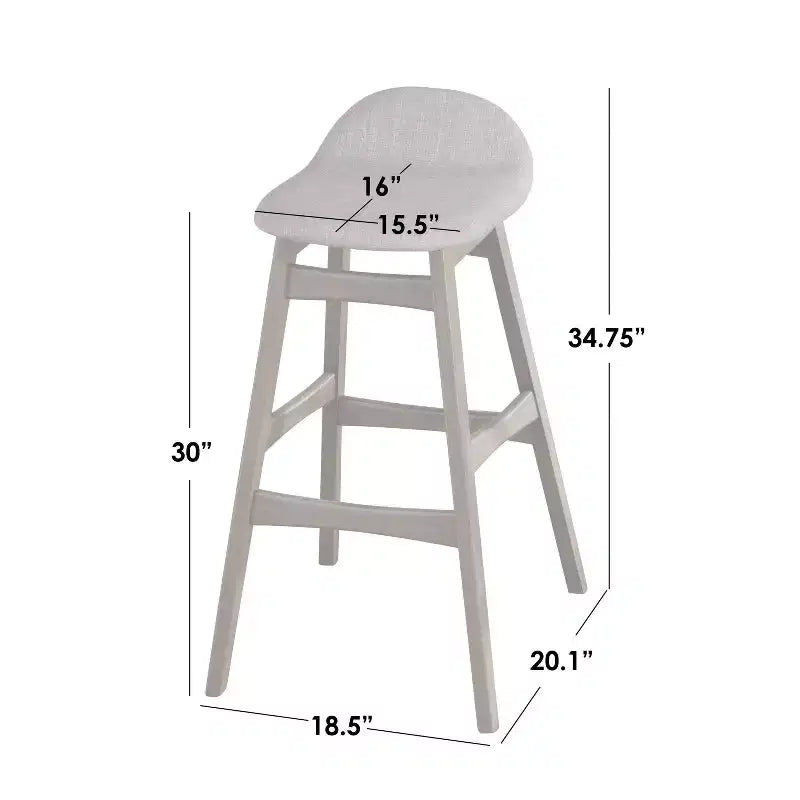 Lot de 2 tabourets de bar Buylateral de style Mid-Century Modern - Hauteur 76 cm