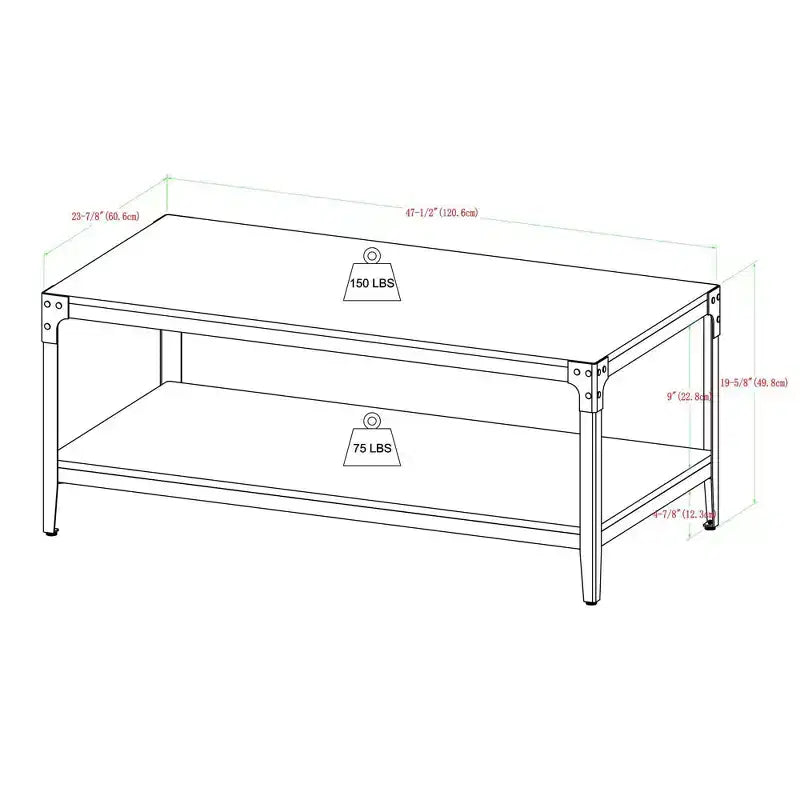Table Basse Industrielle en Fer Angle Benny Urban - Saracina Home