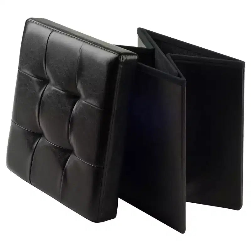 Pouf de rangement Ashford avec tabourets d'appoint en similicuir - Winsome