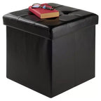 Pouf de rangement Ashford avec tabourets d'appoint en similicuir - Winsome