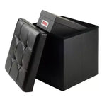 Pouf de rangement Ashford avec tabourets d'appoint en similicuir - Winsome