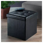 Pouf de rangement Ashford avec tabourets d'appoint en similicuir - Winsome