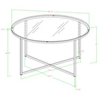 Table basse ronde Vivian Glam X Leg en faux marbre - Saracina Home