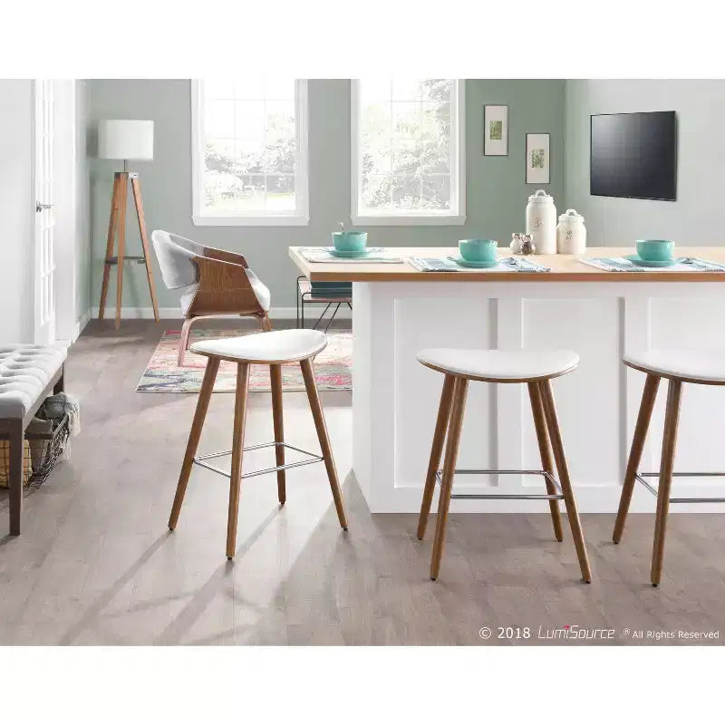Lot de 2 tabourets de bar à hauteur de comptoir de 66 cm avec similicuir – LumiSource