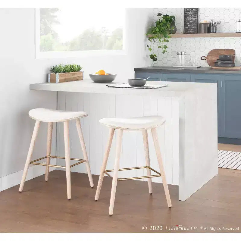 Lot de 2 tabourets de bar à hauteur de comptoir de 66 cm avec similicuir – LumiSource