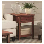 Table d'appoint en bois rustique - Finition antique rustique - Alaterre