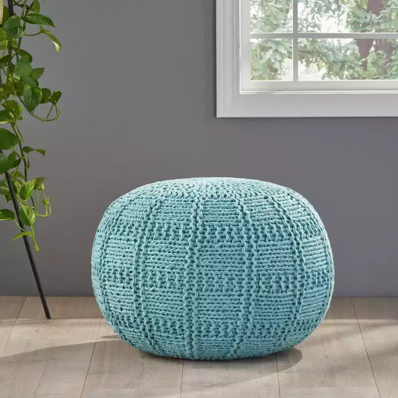 Pouf en tissu moderne fait main Yuny - Christopher Knight Home