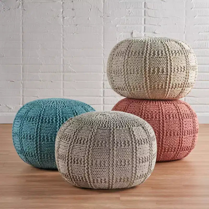 Pouf en tissu moderne fait main Yuny - Christopher Knight Home