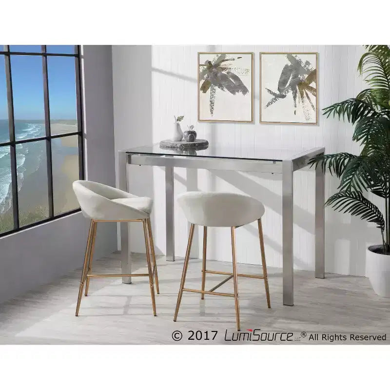 Lot de 2 tabourets de bar à hauteur de comptoir 26 Matisse Glam – LumiSource