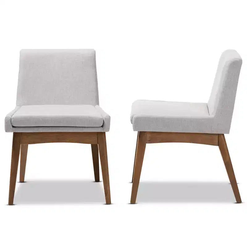 Lot de 2 chaises de salle à manger Baxton Studio Nexus Mid Century Modern en noyer et tissu