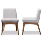 Lot de 2 chaises de salle à manger Baxton Studio Nexus Mid Century Modern en noyer et tissu