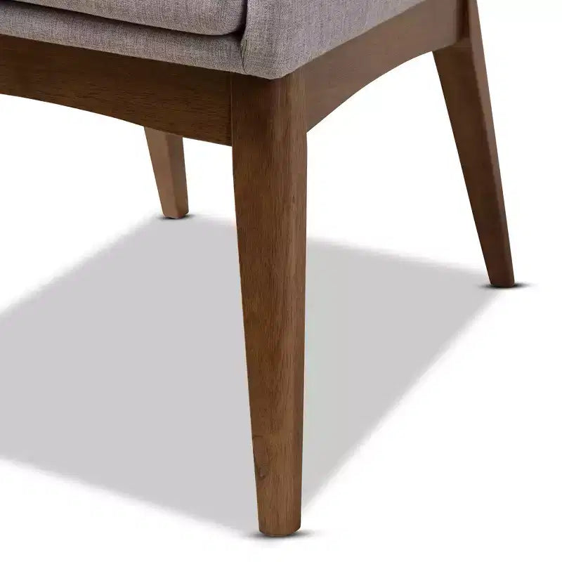 Lot de 2 chaises de salle à manger Baxton Studio Nexus Mid Century Modern en noyer et tissu