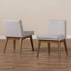 Lot de 2 chaises de salle à manger Baxton Studio Nexus Mid Century Modern en noyer et tissu