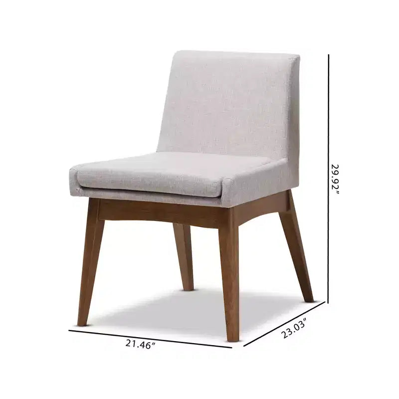 Lot de 2 chaises de salle à manger Baxton Studio Nexus Mid Century Modern en noyer et tissu