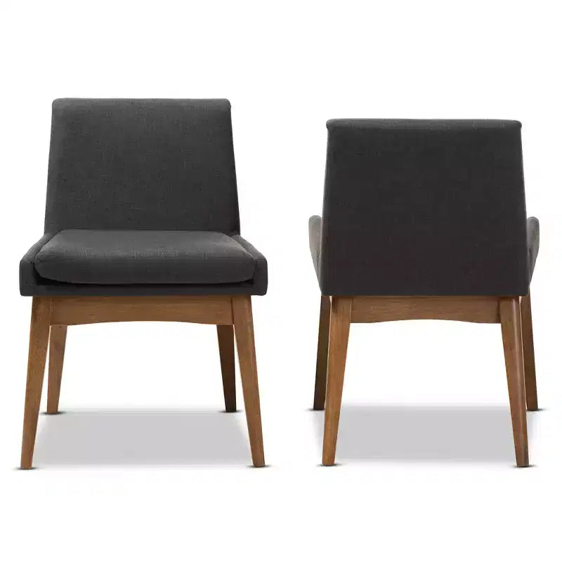 Lot de 2 chaises de salle à manger Baxton Studio Nexus Mid Century Modern en noyer et tissu