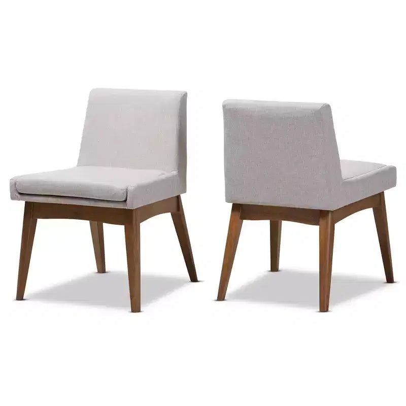Lot de 2 chaises de salle à manger Baxton Studio Nexus Mid Century Modern en noyer et tissu